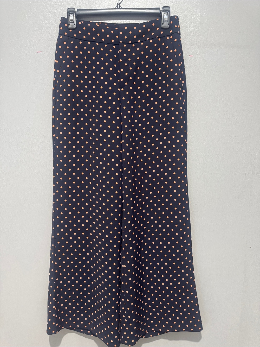 Polka Dot Navy Wide-Leg Pants